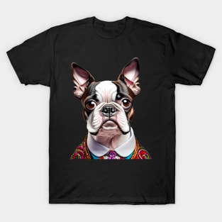 Boston Terrier in Flashy Colorful Outfit T-Shirt